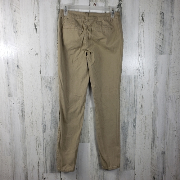 Aeropostale skinny dark tan khakis uniform pants women's size 0 - Picture 4 of 11